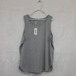 *NWT* COOFANDY Mens XL Tank Top Heather Grey Sleeveless Curved Hem Athletic